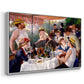 Angled view of Luncheon of the Boating Party (Le Déjeuner des canotiers), 1880-1881 by Pierre-Auguste Renoir in a white floater framed canvas.