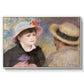 Boating Couple (Aline Charigot and Renoir), c. 1881 by Pierre-Auguste Renoir in a white floater framed canvas wall art display.