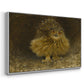 Angled view of An Eagle Owl (Berguv), 1905 by Bruno Liljefors in a white floater framed canvas.