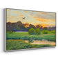 Angled view of Flying Duck at Sunset, 1924 by Bruno Liljefors in a white floater framed canvas.
