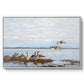 Greylag Geese (Grågäss), 1922 by Bruno Liljefors in a white floater framed canvas wall art display.