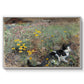 Cat on a Flowery Meadow, 1887 by Bruno Liljefors in a white floater framed canvas wall art display.