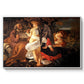 Rest on the Flight into Egypt, c. 1597 by Caravaggio in a white floater framed canvas wall art display.