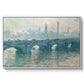 Waterloo Bridge, Gray Weather, 1900 by Claude Monet in a white floater framed canvas wall art display.