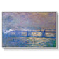 Charing Cross Bridge, 1903 by Claude Monet in a white floater framed canvas wall art display.