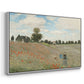 Angled view of The Poppy Field near Argenteuil, 1873 by Claude Monet in a white floater framed canvas.