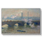 Waterloo Bridge, Gray Day, 1903 by Claude Monet in a white floater framed canvas wall art display.