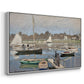 Angled view of The Basin at Argenteuil, 1874 by Claude Monet in a white floater framed canvas.