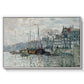 View of the Prins Hendrikkade and Kromme Waal in Amsterdam, 1874 by Claude Monet in a white floater framed canvas wall art display.
