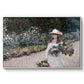 Young Girl in the Garden at Giverny, 1888 by Claude Monet in a white floater framed canvas wall art display.
