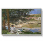 On the Bank of the Seine, Bennecourt, 1868 by Claude Monet in a white floater framed canvas wall art display.