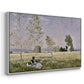 Angled view of Summer (L'ete), 1874 by Claude Monet in a white floater framed canvas.