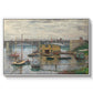 Bridge at Argenteuil on a Gray Day, c. 1876 by Claude Monet in a white floater framed canvas wall art display.