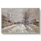 The Boulevard de Pontoise at Argenteuil, Snow Effect, 1875 by Claude Monet in a white floater framed canvas wall art display.