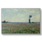 Poppy Field, 1881 by Claude Monet in a white floater framed canvas wall art display.