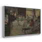 Angled view of The Dance Class, c. 1873 by Edgar Degas in a white floater framed canvas.