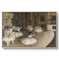 The Rehearsal of the Ballet Onstage, 1874 by Edgar Degas in a white floater framed canvas wall art display.