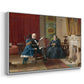 Angled view of The Brown Family, 1869 by Eastman Johnson in a white floater framed canvas.
