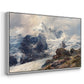 Angled view of The Grossglockner, 1880 by Edward Theodore Compton in a white floater framed canvas.