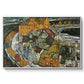 Crescent of Houses II (Island Town), 1915 by Egon Schiele in a white floater framed canvas wall art display.