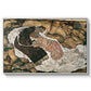 Death and the Maiden, 1915 by Egon Schiele in a white floater framed canvas wall art display.