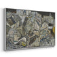 Angled view of Mödling II, 1918 by Egon Schiele in a white floater framed canvas.