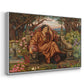 Angled view of A Soul in Hell, c. 1901-1902 by Evelyn De Morgan in a white floater framed canvas.