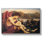 The Angel with the Serpent, c. 1870-1875 by Evelyn De Morgan in a white floater framed canvas wall art display.