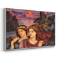 Angled view of The Vision, 1914 by Evelyn De Morgan in a white floater framed canvas.
