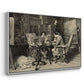 Angled view of The Chess Players, 1858 by Ernest Meissonier in a white floater framed canvas.