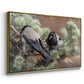 Angled view of Hooded Crows (Kråkor), 1891 by Bruno Liljefors in a gold floater framed canvas.