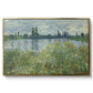 Banks of the Seine, Vétheuil, 1880 by Claude Monet in a gold floater framed canvas wall art display.