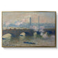 Waterloo Bridge, Gray Day, 1903 by Claude Monet in a gold floater framed canvas wall art display.