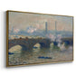 Angled view of Waterloo Bridge, Gray Day, 1903 by Claude Monet in a gold floater framed canvas.