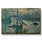 Sunrise (Marine), 1873 by Claude Monet in a gold floater framed canvas wall art display.