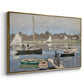 Angled view of The Basin at Argenteuil, 1874 by Claude Monet in a gold floater framed canvas.