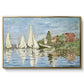 Regatta at Argenteuil, 1872 by Claude Monet in a gold floater framed canvas wall art display.