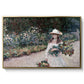 Young Girl in the Garden at Giverny, 1888 by Claude Monet in a gold floater framed canvas wall art display.