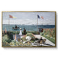 Garden at Sainte-Adresse, 1867 by Claude Monet in a gold floater framed canvas wall art display.