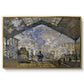 The Gare Saint-Lazare, 1877 by Claude Monet in a gold floater framed canvas wall art display.