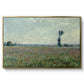 Poppy Field, 1881 by Claude Monet in a gold floater framed canvas wall art display.