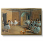 The Dance Foyer at the Opera on the Rue Le Peletier, 1872 by Edgar Degas in a gold floater framed canvas wall art display.