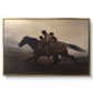 A Ride for Liberty – The Fugitive Slaves, c. 1862 by Eastman Johnson in a gold floater framed canvas wall art display.