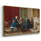 Angled view of The Brown Family, 1869 by Eastman Johnson in a gold floater framed canvas.