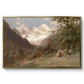 Landscape in the Caucasus, c. 1921 by Edward Theodore Compton in a gold floater framed canvas wall art display.