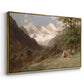 Angled view of Landscape in the Caucasus, c. 1921 by Edward Theodore Compton in a gold floater framed canvas.
