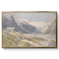 Shepherds (Pasterze), c. 1921 by Edward Theodore Compton in a gold floater framed canvas wall art display.
