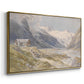 Angled view of Shepherds (Pasterze), c. 1921 by Edward Theodore Compton in a gold floater framed canvas.