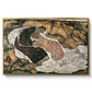 Death and the Maiden, 1915 by Egon Schiele in a gold floater framed canvas wall art display.
