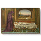 The Wandering Jew: Whom the Gods Love Die Young, 1888 by Evelyn De Morgan in a gold floater framed canvas wall art display.